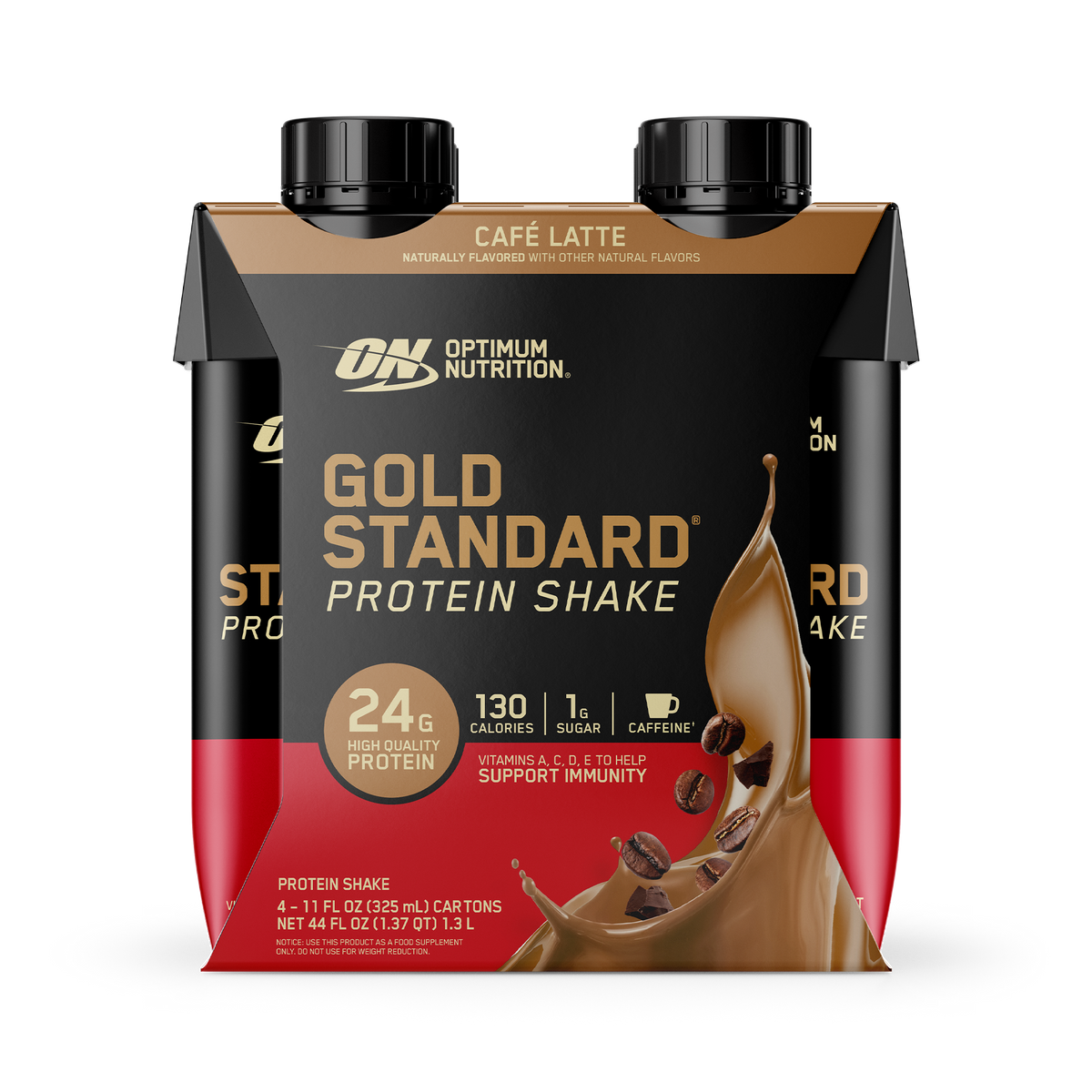 Gold Standard Isolated Blend Shake Listo para Beber, Sabor Cafe Latte, 4 envases
