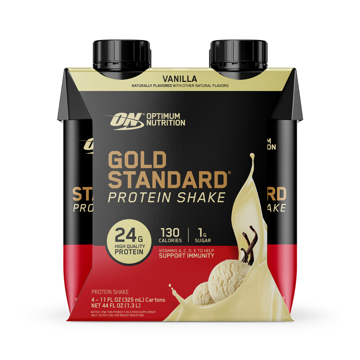 Gold Standard Isolated Blend Shake Listo para Beber, Sabor Vainilla, 4 envases