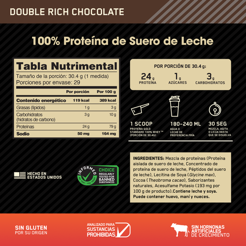 ON Starter Kit - Proteína ON Whey 2 lb chocolate + Creatina 300g + Sachet