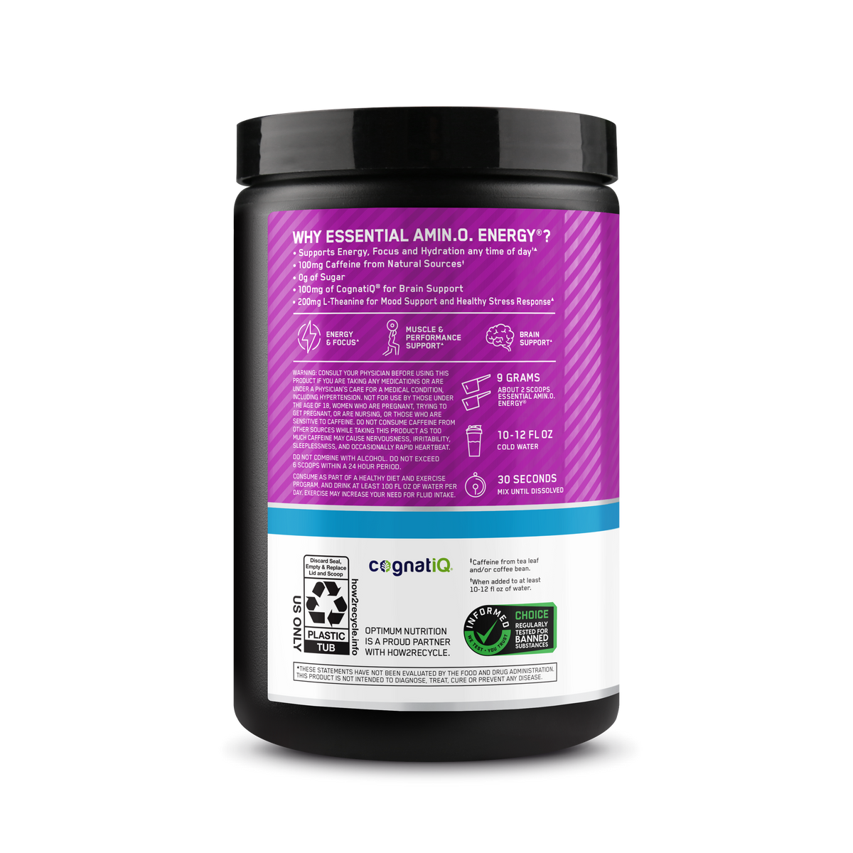 AMINO NRGY HYDRATION + F0KUS Sabor Grape