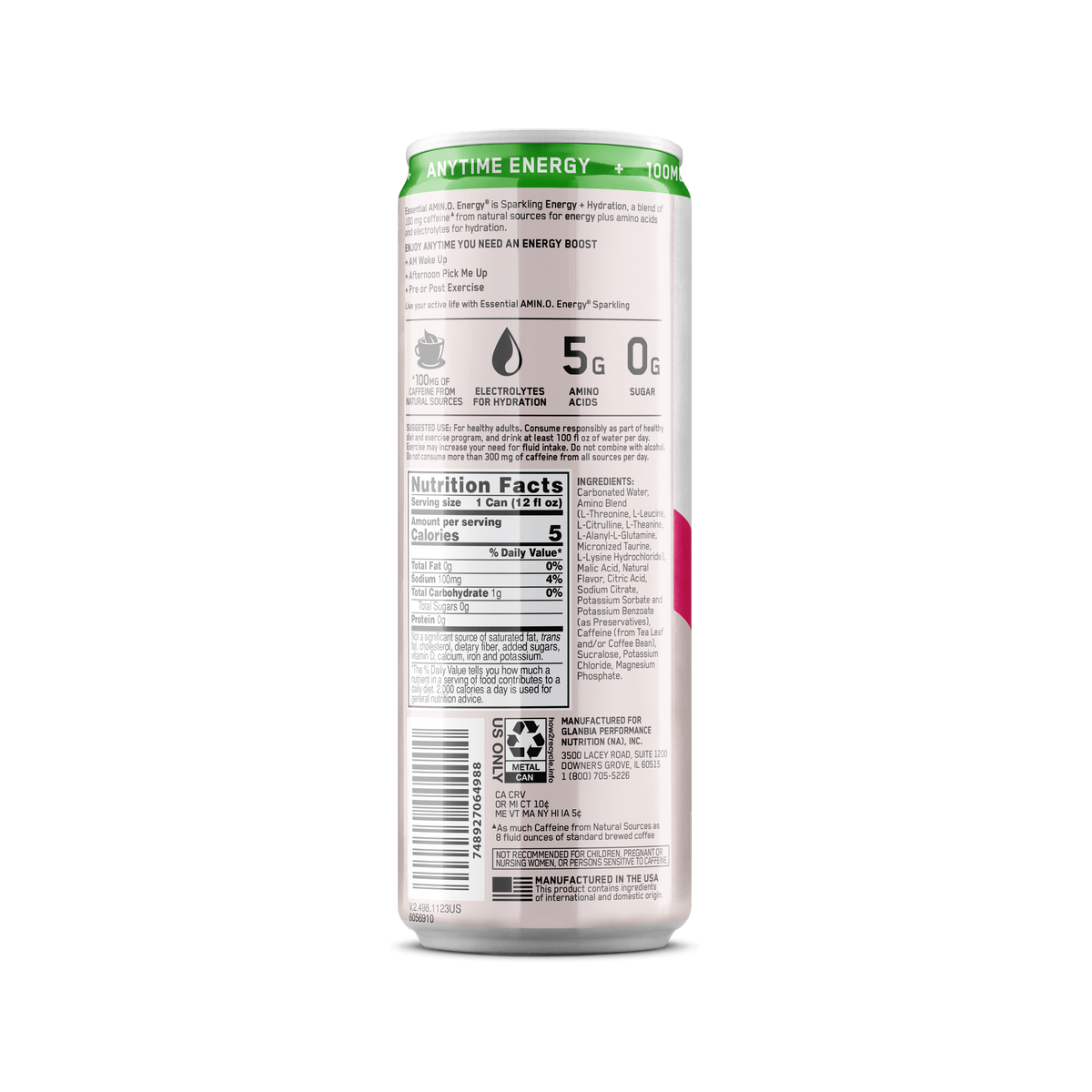 AMINO NRGY + Electrolitos Sparkling Sabor Coco Berry Breeze