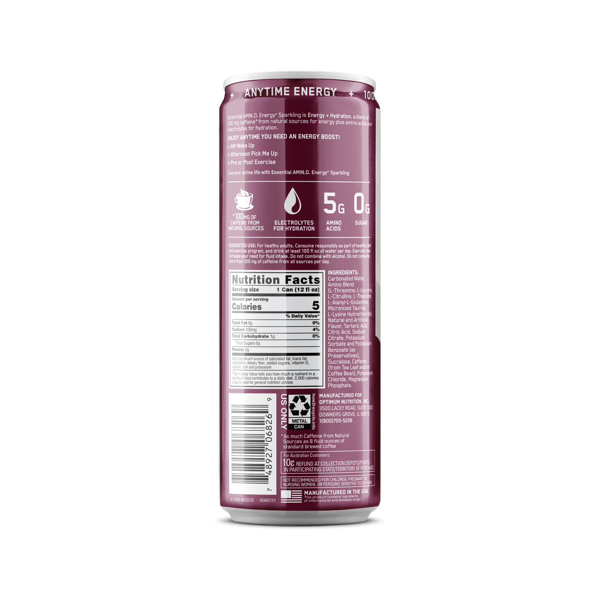 AMINO NRGY + Electrolitos Sparkling Sabor Berry Burst