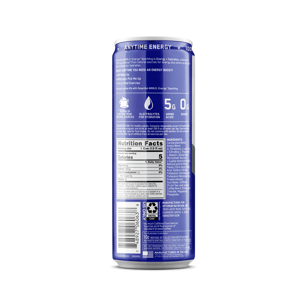 AMINO NRGY + Electrolitos Sparkling Sabor Blueberry Lemonade