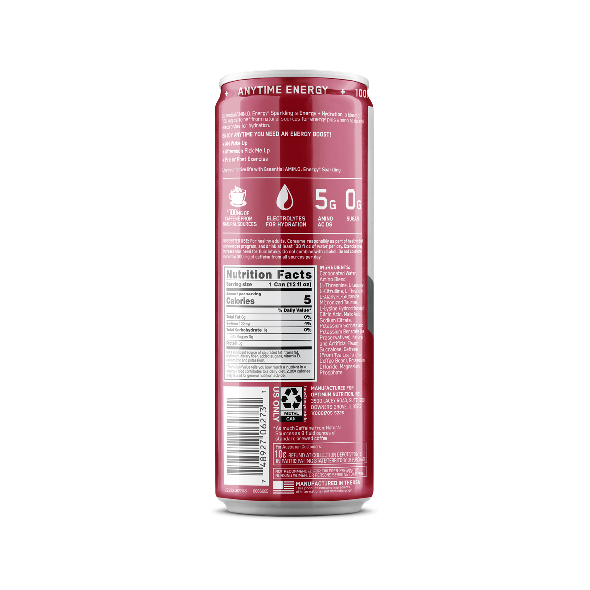 AMINO NRGY + Electrolitos Sparkling Sabor Juicy Cherry