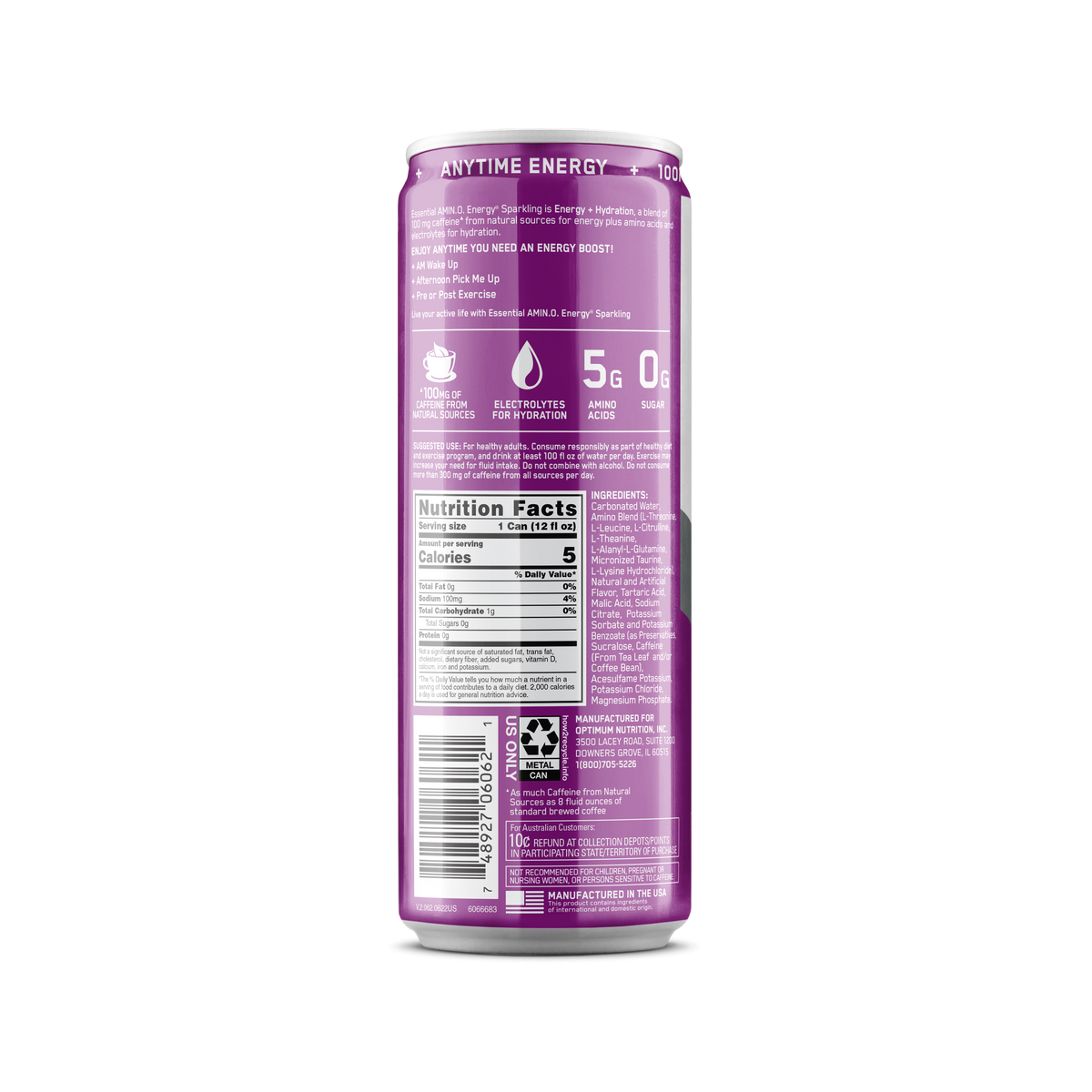 AMINO NRGY + Electrolitos Sparkling Sabor Grape