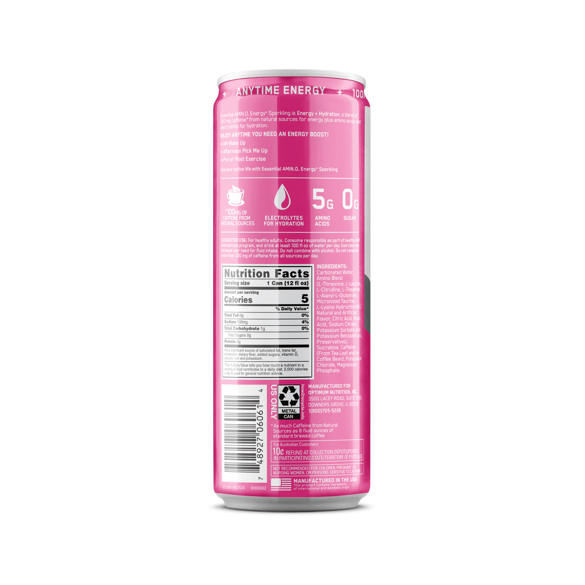 AMINO NRGY + Electrolitos Sparkling Sabor Watermelon