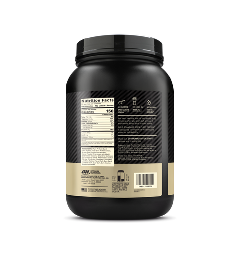 Gold Standard 100% Plant based Proteina sabor Chocolate, 0g de azúcar, Gluten Free, Vegana.