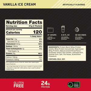 Gold Standard Whey Protein Sachet Helado de Vainilla