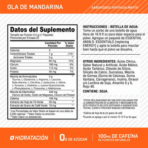 AMINO NRGY + Electrolitos Stick Packs Sabor Tangerine